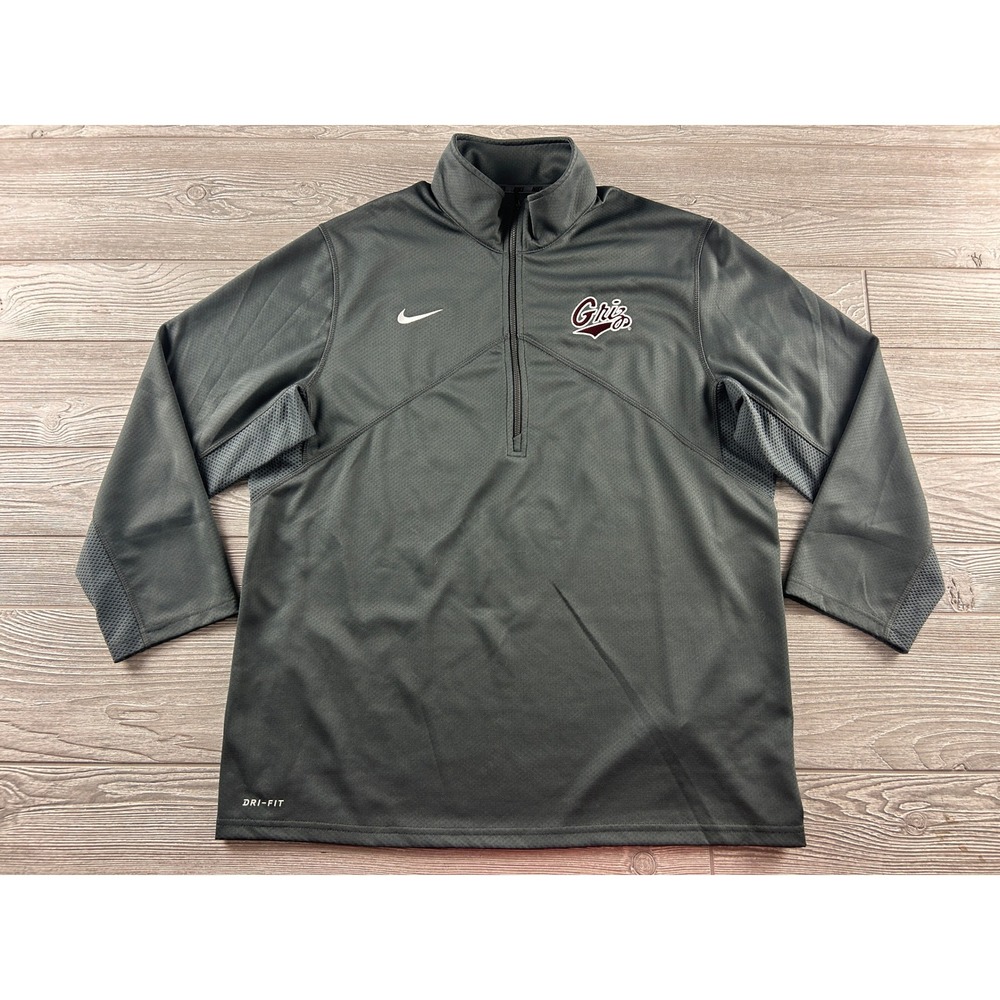 Nike Dri-FIT Mens XL Gray Montana  Griz Quarter Zip Pullover Training Top 577